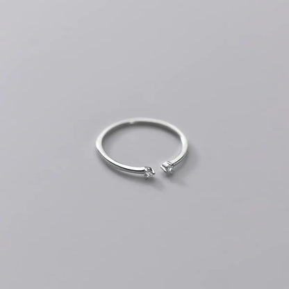 Silver Ring with Diamond Accents