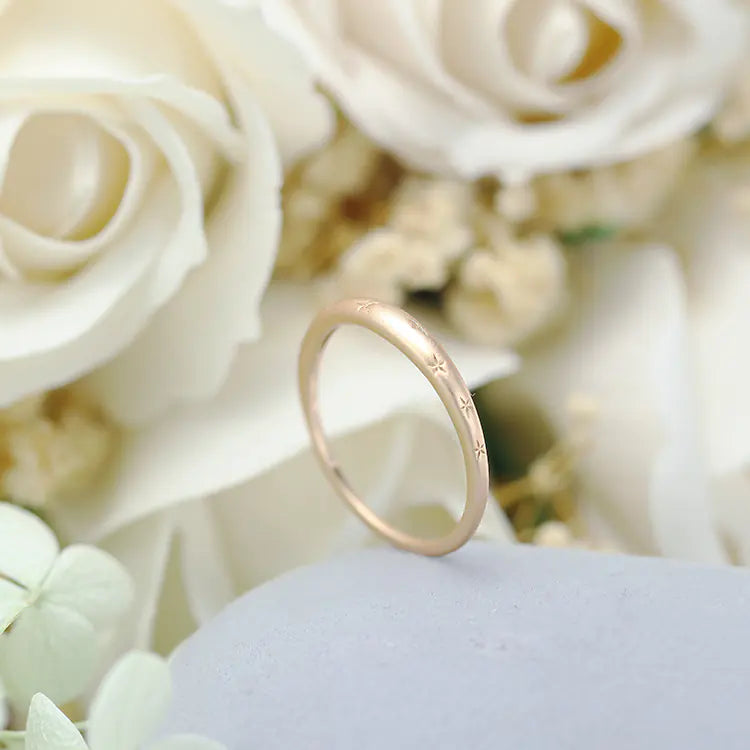 14K Gold Star Ring with Sterling Silver Plating