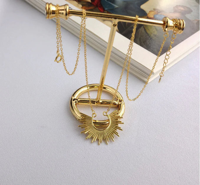 Sterling Silver Sun Pendant Necklace