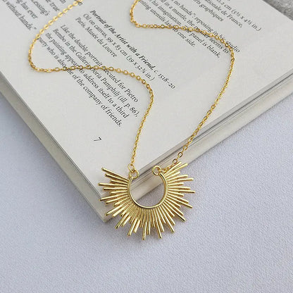 Sterling Silver Sun Pendant Necklace